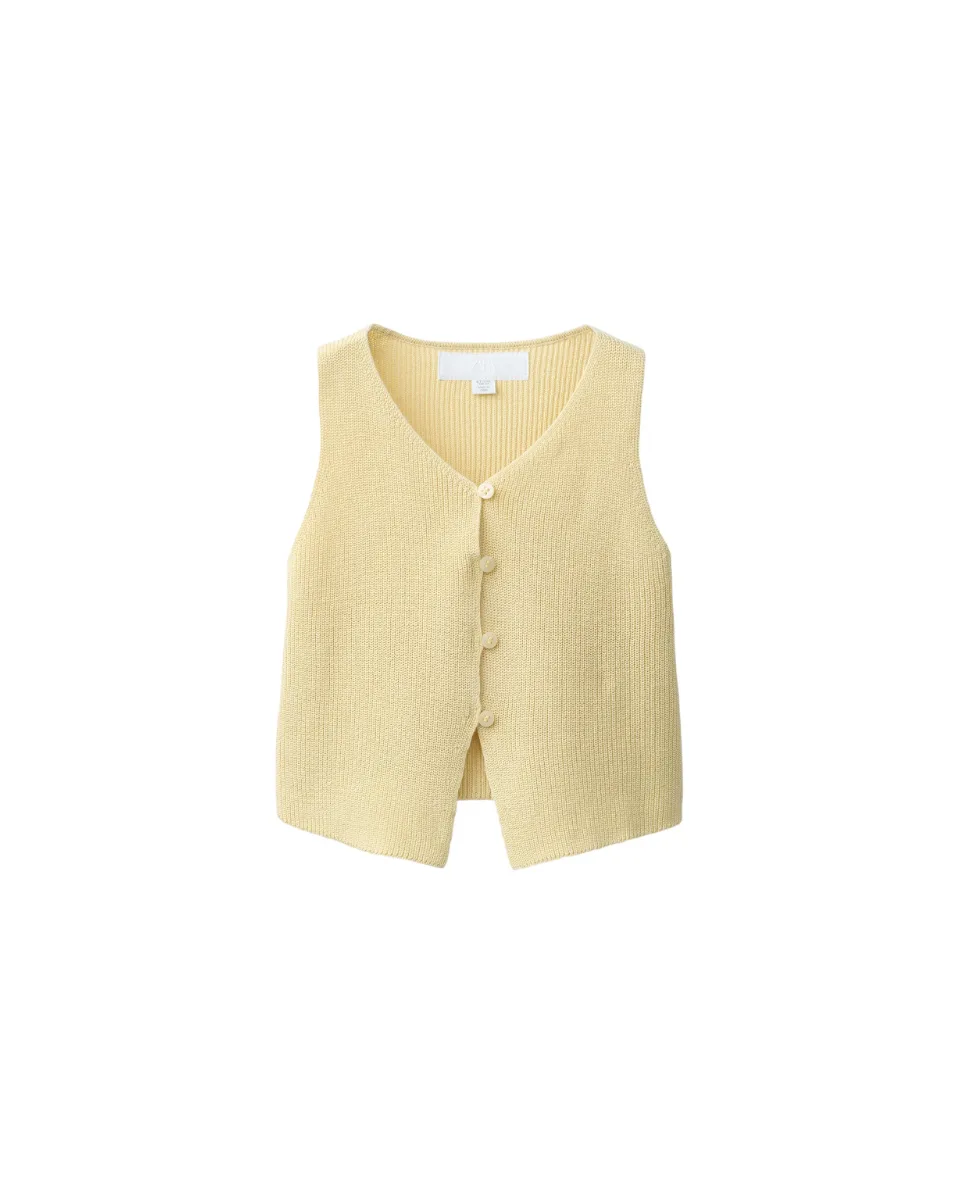 Top punto botones - Amarillo claro