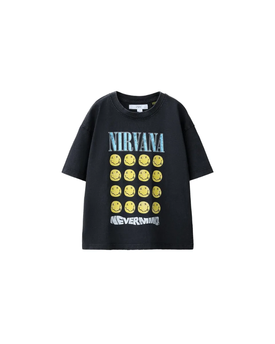 Nirvana ® washed-effect T-shirt - Anthracite gray