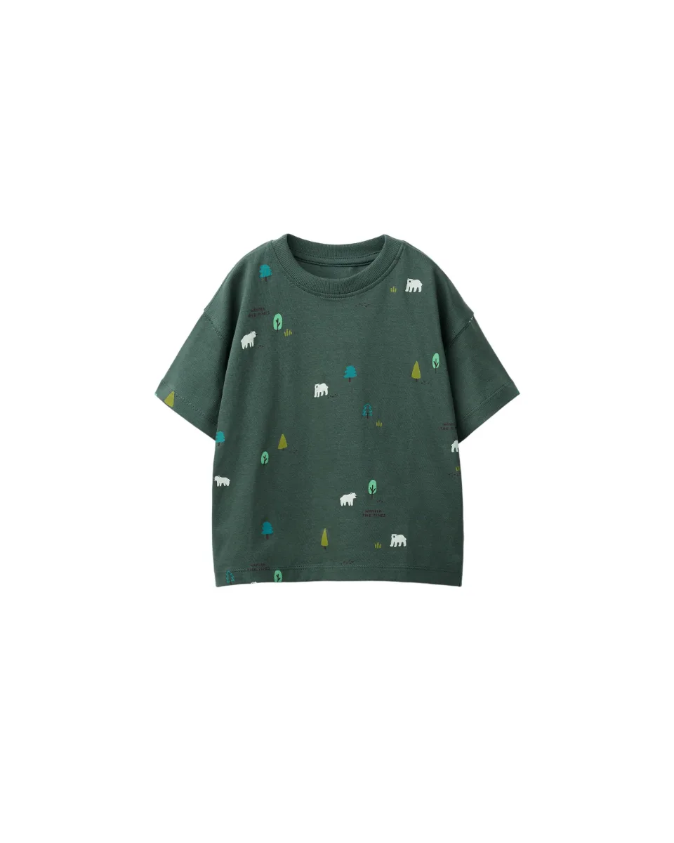 Camiseta estampado - Verde oscuro