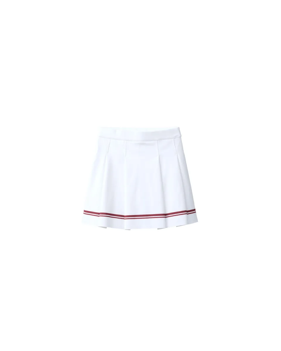 Sporty striped skirt - White