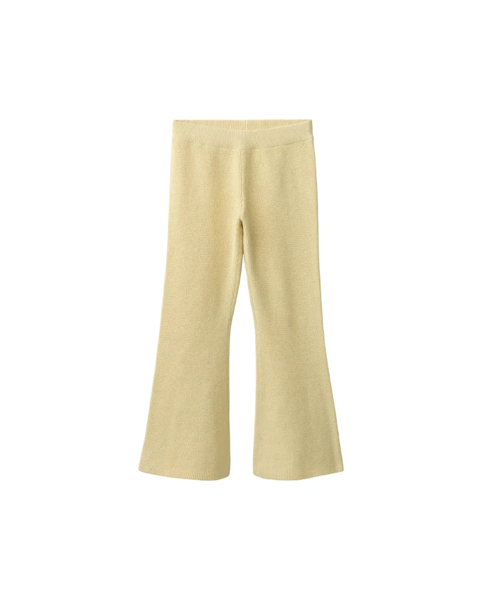 Pantalón punto flare - Amarillo claro