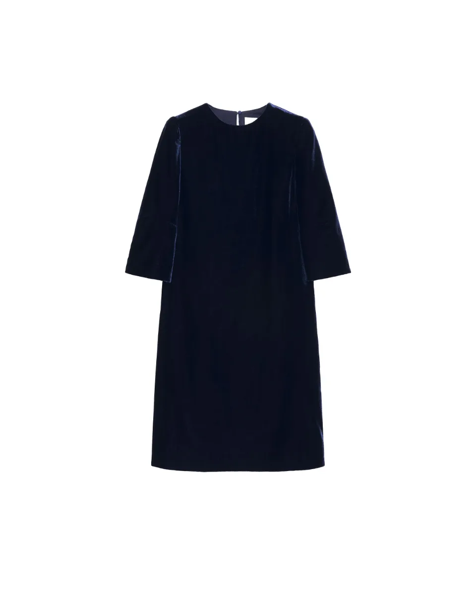 Soshiotsuki x Zara velvet dress - Dark navy blue