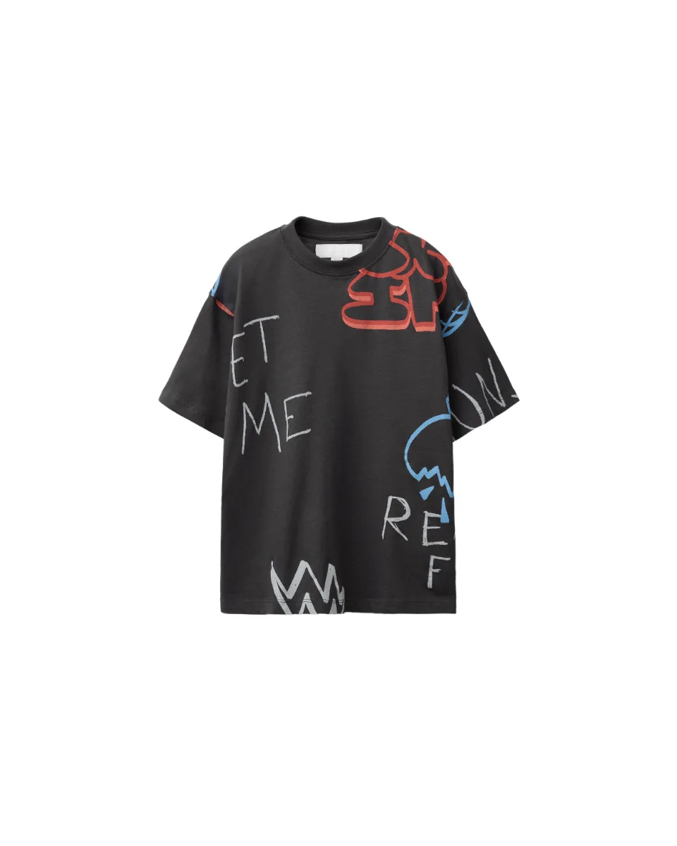 Printed graffiti T-shirt - Anthracite gray