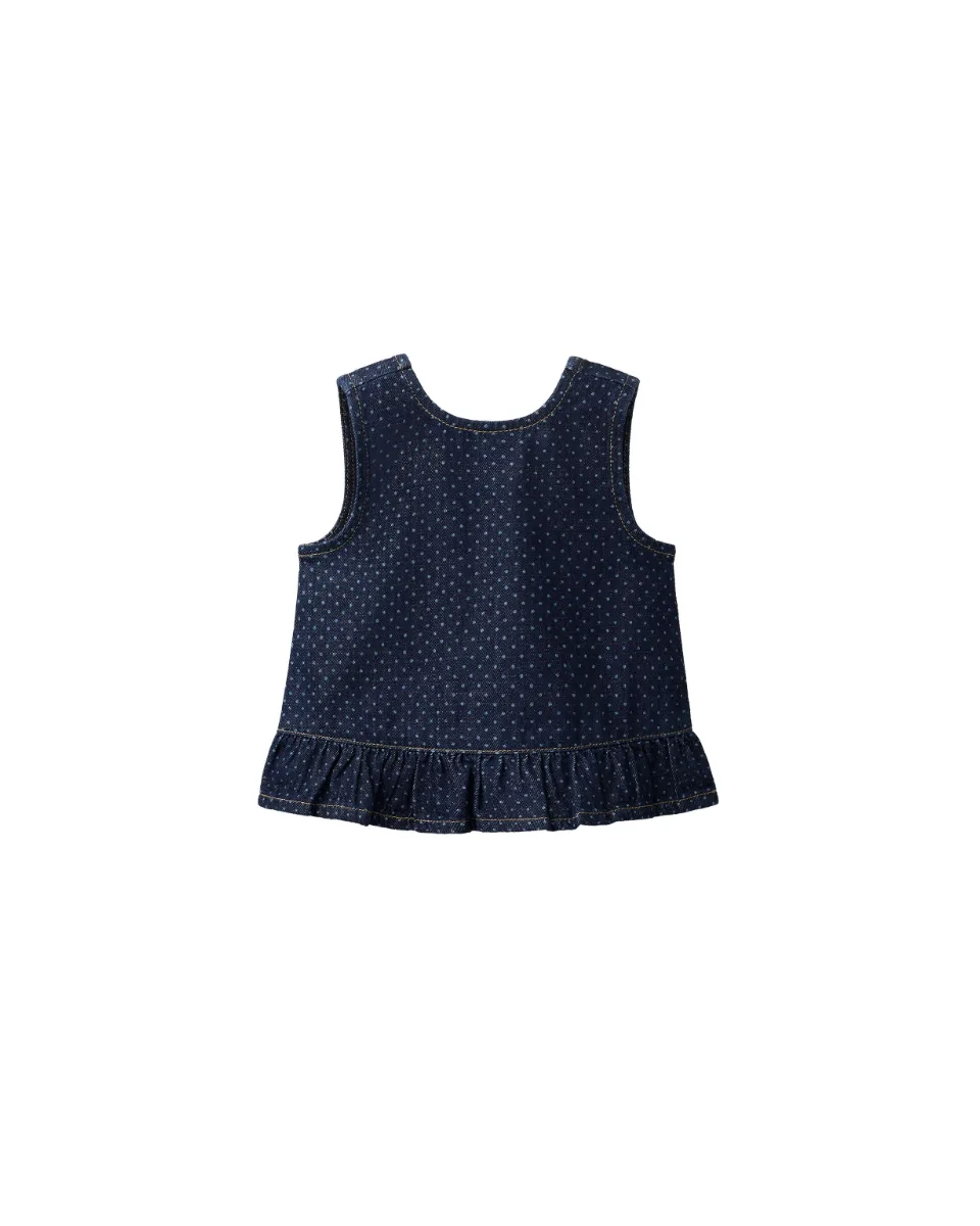 Top estampado topos - Azul