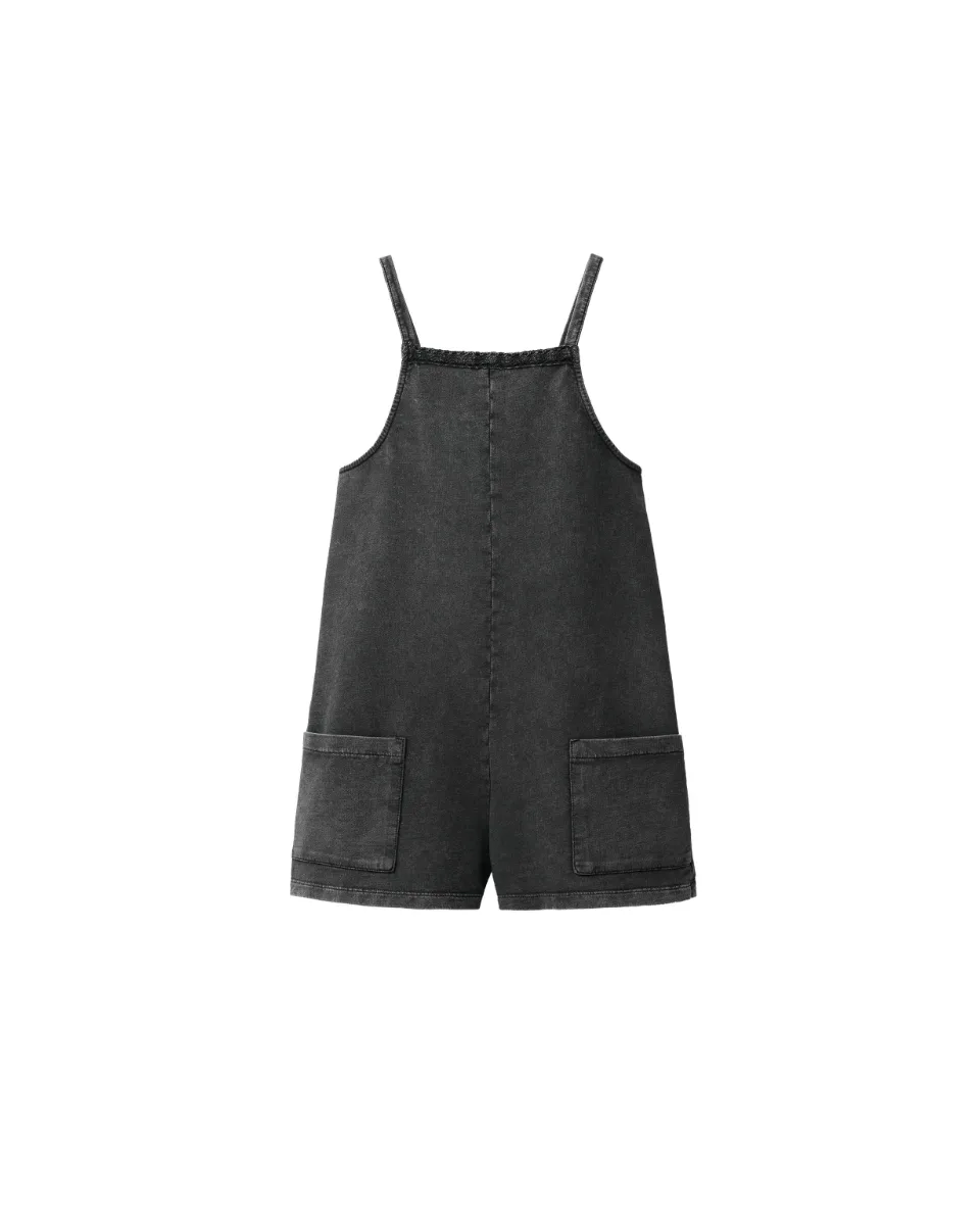 Mono corto efecto lavado puntilla - Gris antracita