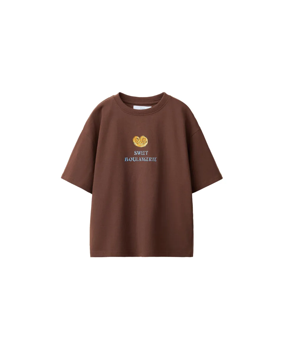 Camiseta estampada - Marrón