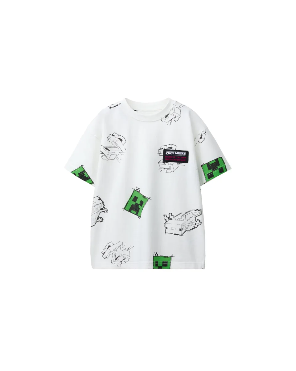Camiseta estampado Minecraft © Mojang AB. ™ - Blanco