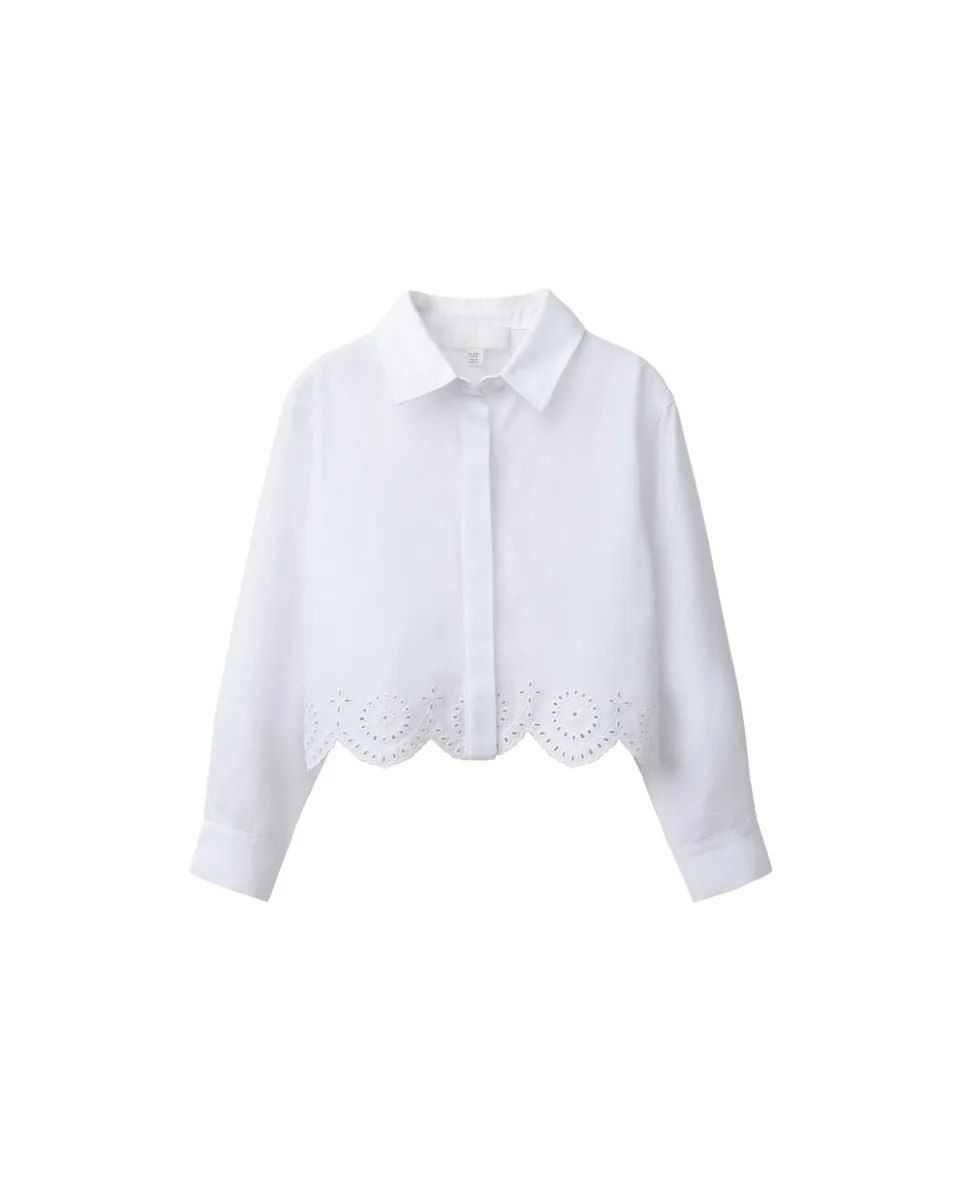 Camisa cropped Schiffly - Blanco roto