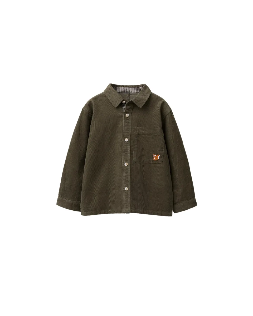 Camisa micropana bolsillos - Verde