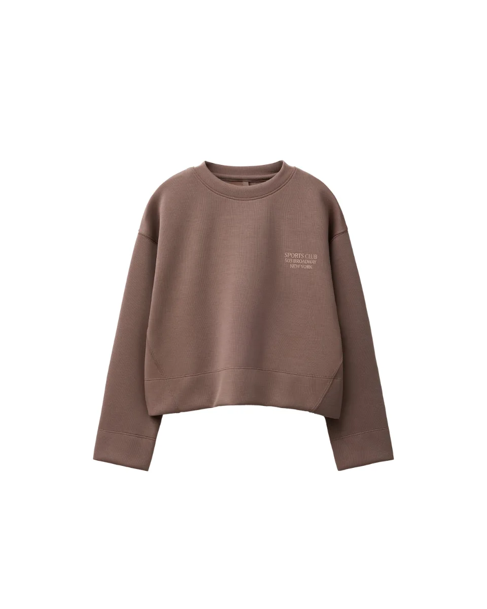 Sudadera texto con modal - Marrón