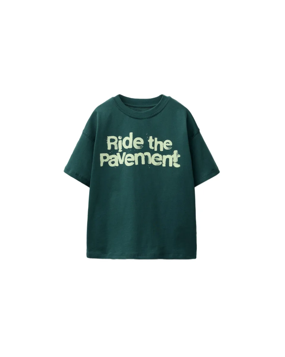 Text print T-shirt - Green