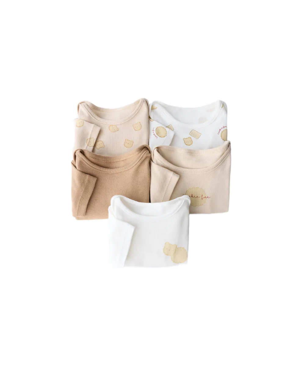 Pack cinco bodies galletas - Tostado