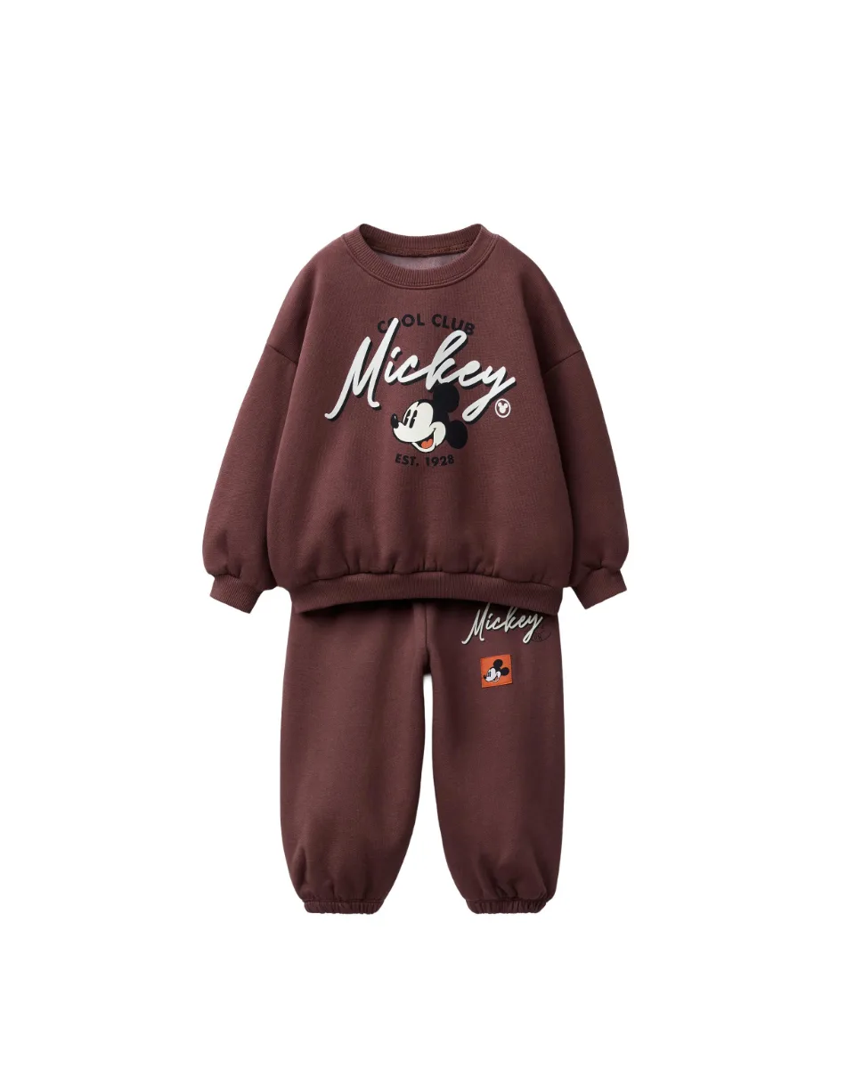 Conjunto jogging sudadera y pantalón jogger Mickey Mouse © Disney - Borgoña