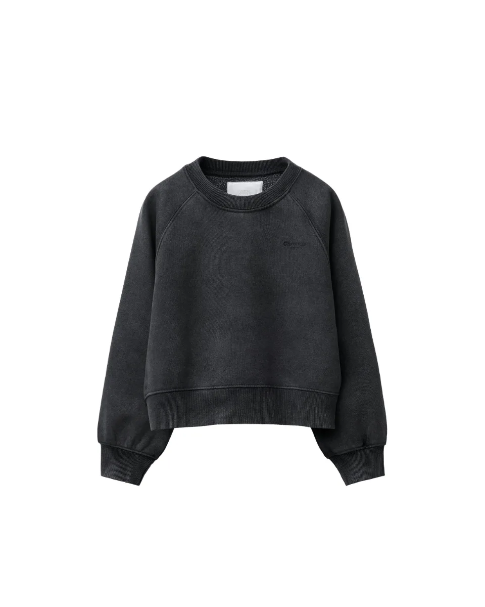 Washed-effect text sweatshirt - Gray