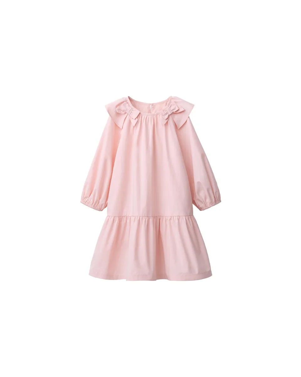 Vestido popelín lazos - Rosa