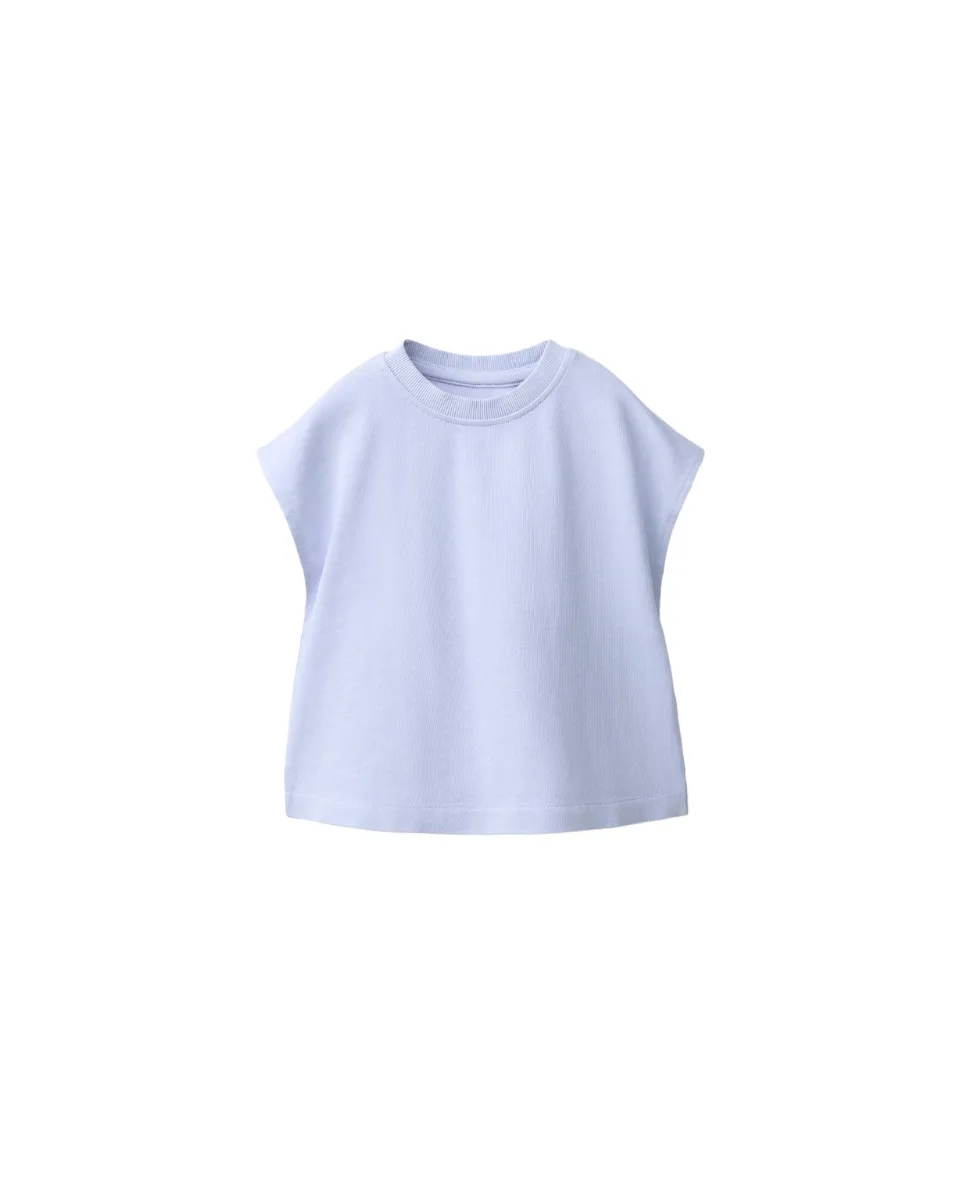 Camiseta lisa etiqueta - Azul / Lavanda
