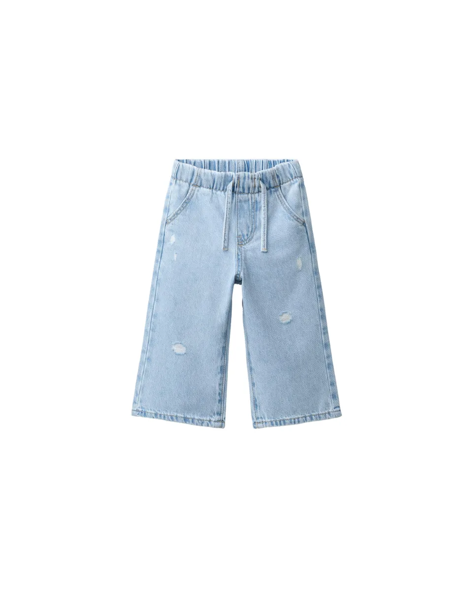 Ripped wide leg jeans - Light blue