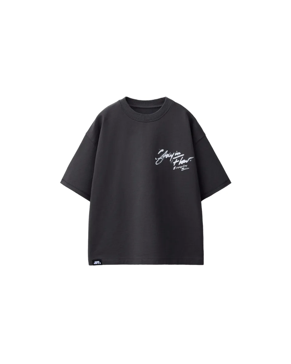 Camiseta felpa estampada graffiti - Antracita oscuro