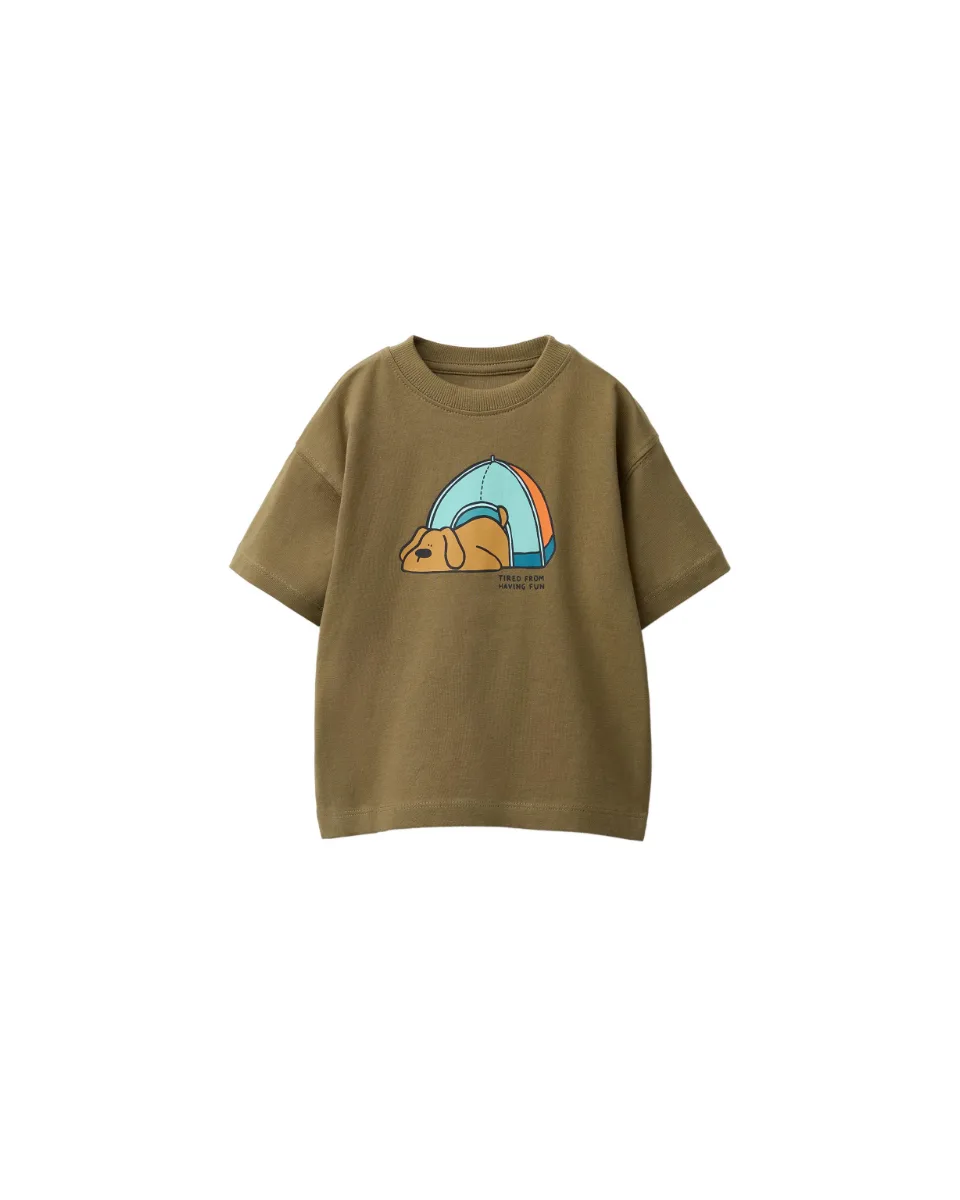 Print T-shirt - Khaki