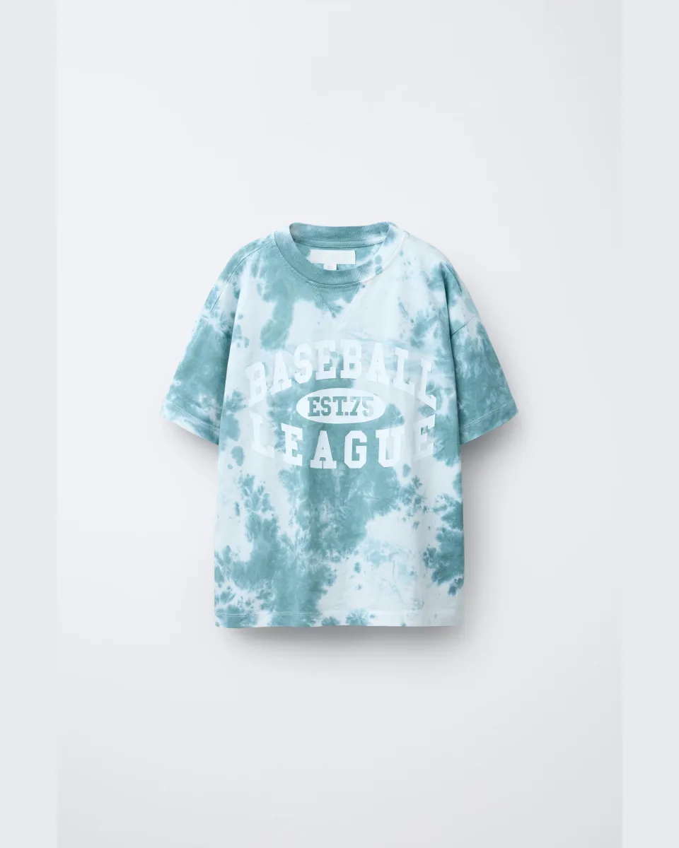 Camiseta jogging tie dye - Azul / Blanco