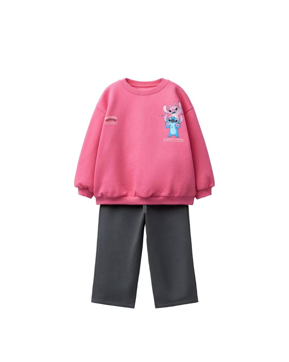 Conjunto sudadera y pantalón Lilo & Stitch © Disney - Rosa