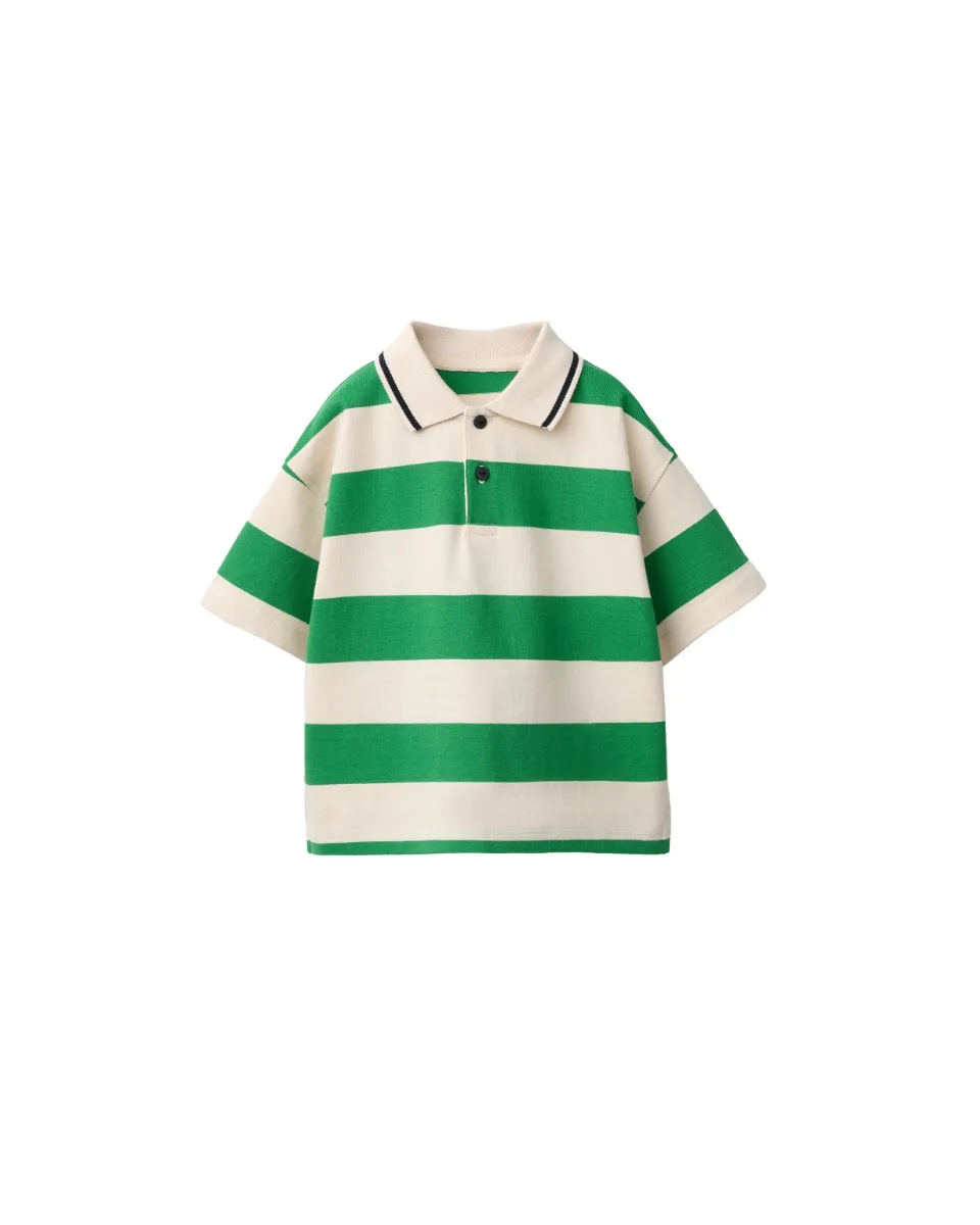 Striped polo shirt - Green