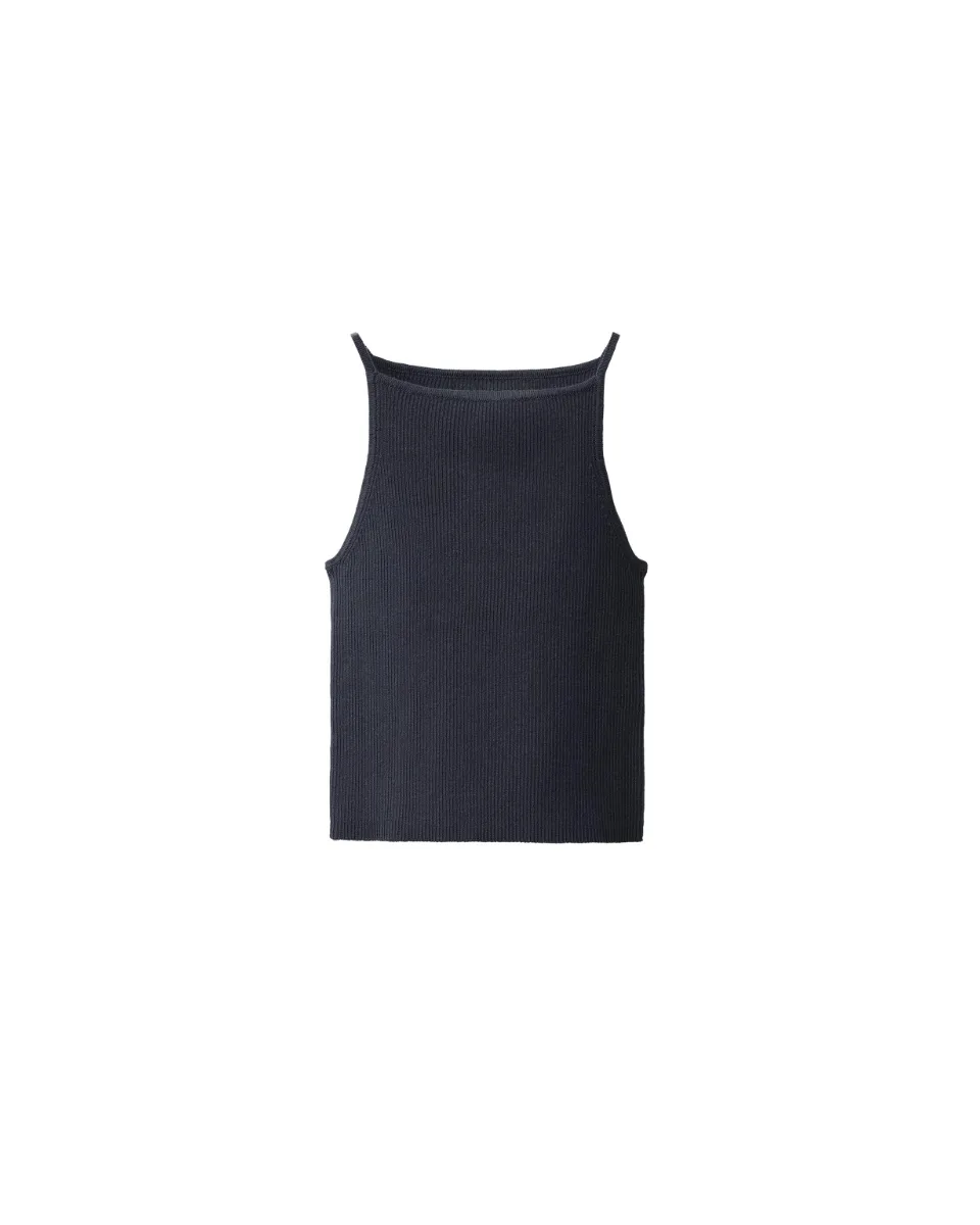 Ribbed knit top - Anthracite gray