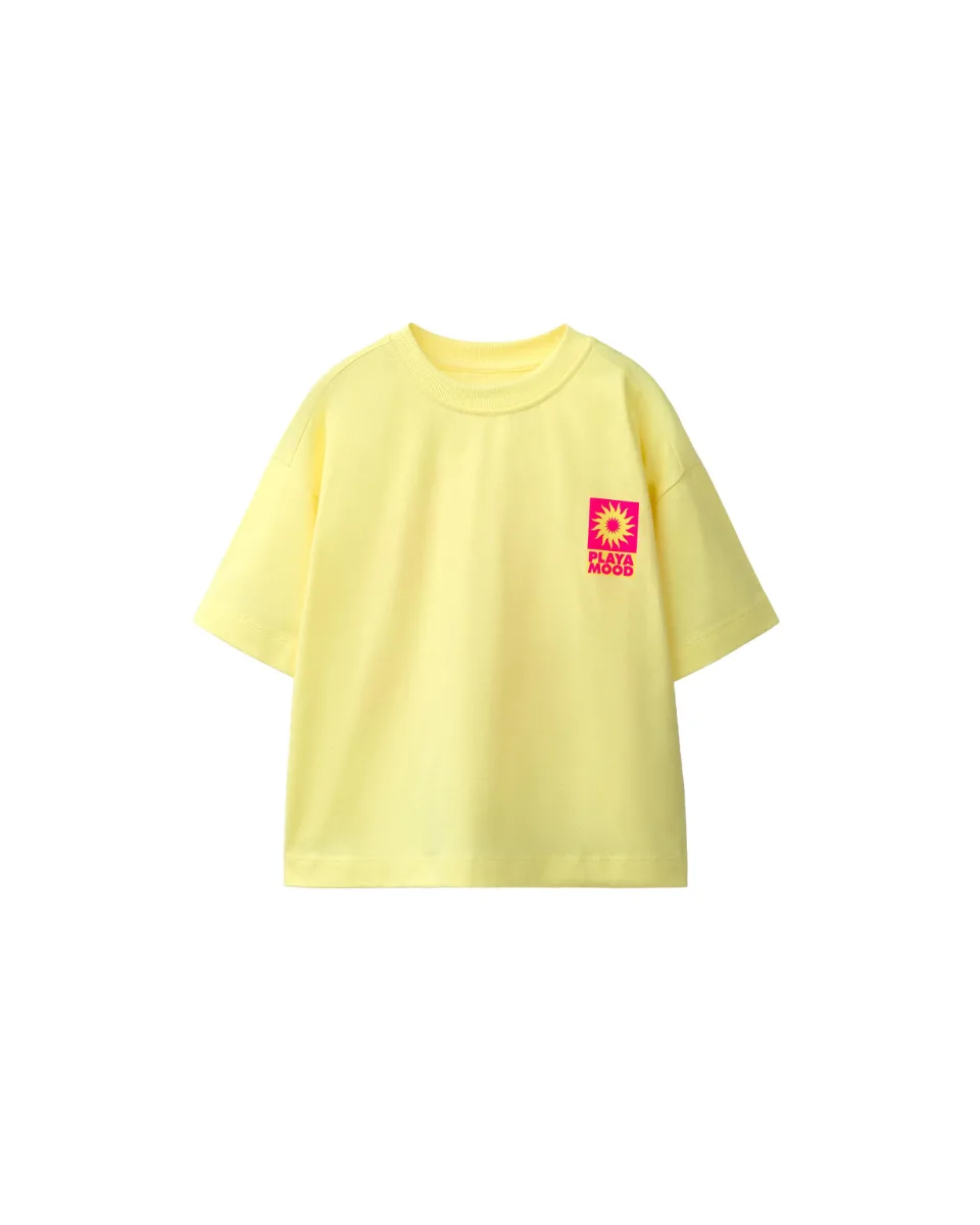 Camiseta estampado texto - Amarillo