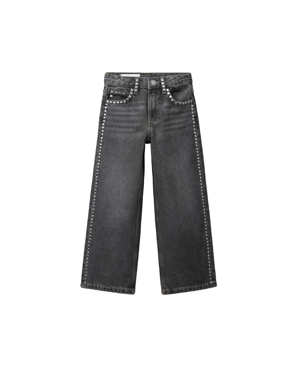 Straight jeans with studs - Gray