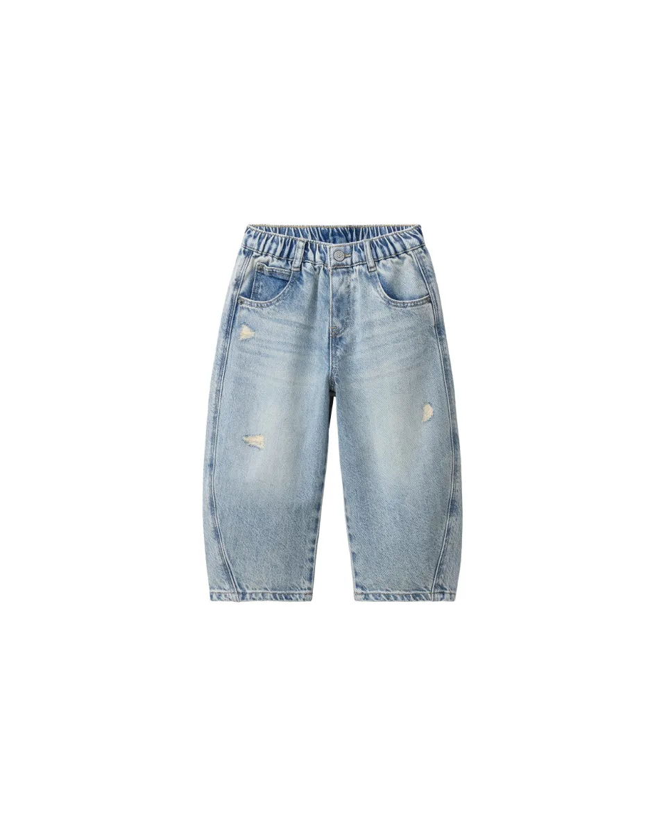 Jeans barrel rotos - Azul claro