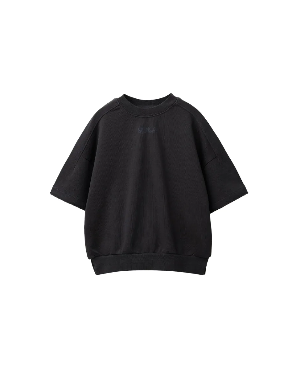 Camiseta felpa texto - Antracita oscuro